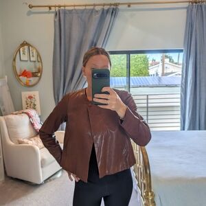Banana Republic Dark Brown Leather Jacket Size Small